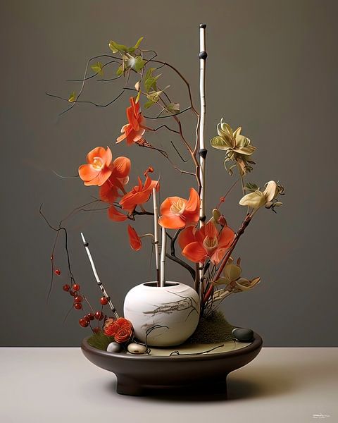 ikebana (japanse bloemsierkunst) von Gelissen Artworks