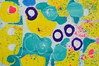 ebru groen en geel met spikkels