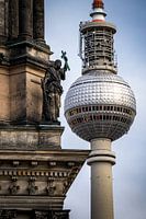 Detail of Berlin Cathedral with the Fernsehturm in the background