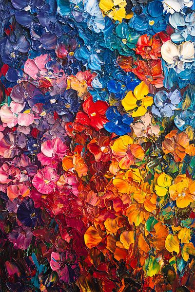 Peinture abstraite à motifs floraux colorés par Imperial Art House