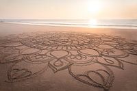 Mandala in the sand at the beach of Kampen, Sylt