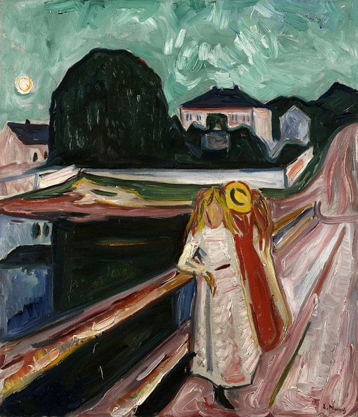 Mädchen auf dem Pier, Edvard Munch von Meisterhafte Meister