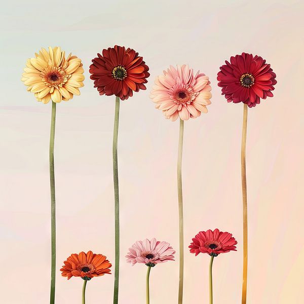 Gerbera - Impression d'art floral minimaliste par Poster Art Shop