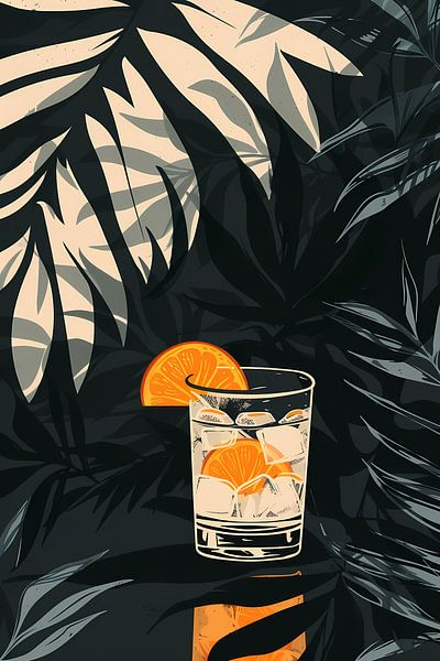 Zitruscocktail im Glas mit Eis und Pflanzen von Imperial Art House