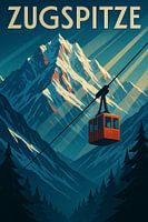Zugspitze Vintage Travel Poster - Art Deco Alpen Wanddruck