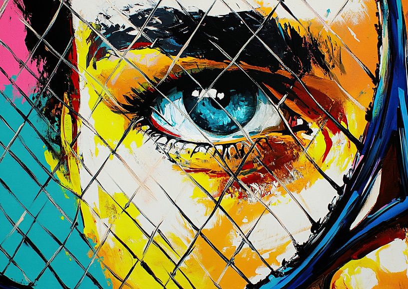 Tennisbild mit Netz von OMG Art