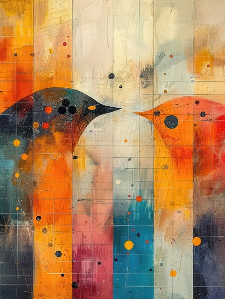 Moderne Vögel Design | Portrait von Abstraktes Gemälde