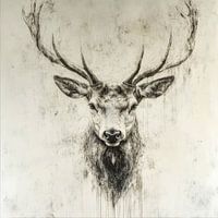 Expressieve schets van een majestueus hert