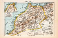 Carte vintage du Maroc ca. 1900