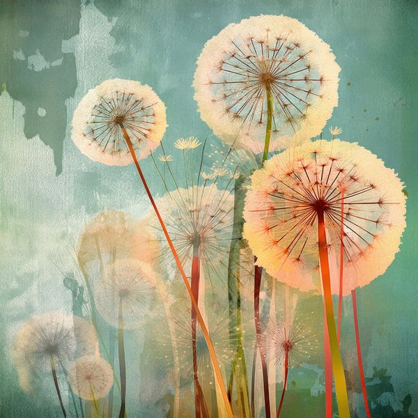 Tanzender Löwenzahn: Ein Ausbruch der Eleganz der Natur von Floral Abstractions