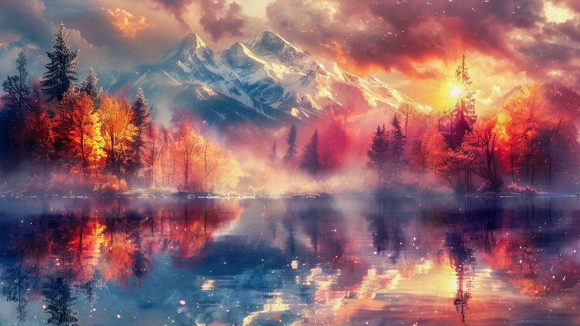 Mountains in the magical light of sunrise by Max Steinwald