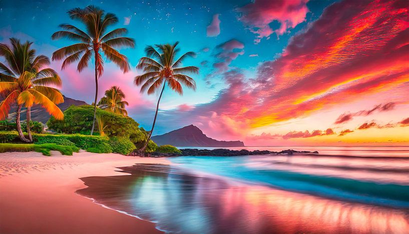 Sonnenuntergang am Strand von Mustafa Kurnaz