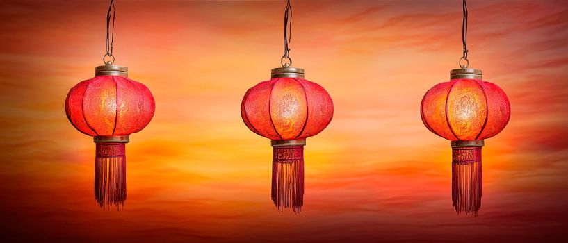 Chinesische Laternen magie von Poster Art Shop