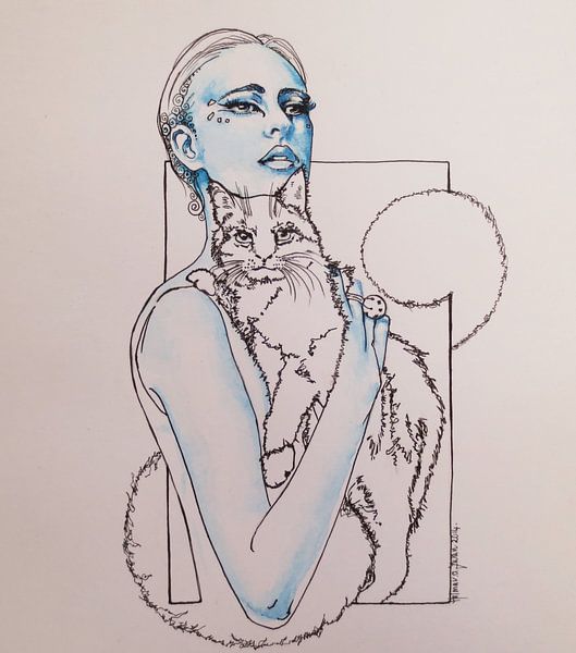 La boîte, la dame aux chats par Helma van der Zwan