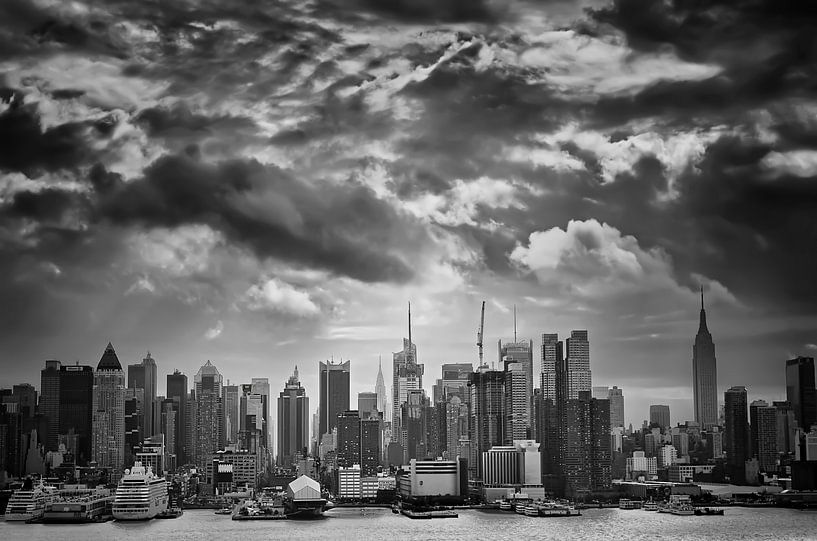 New York Stormy Skyline by Marlika Art