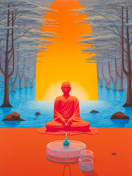 roter Buddha von Virgil Quinn - Decorative Arts