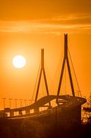 Köhlbrandbrücke bei Sonnenuntergang