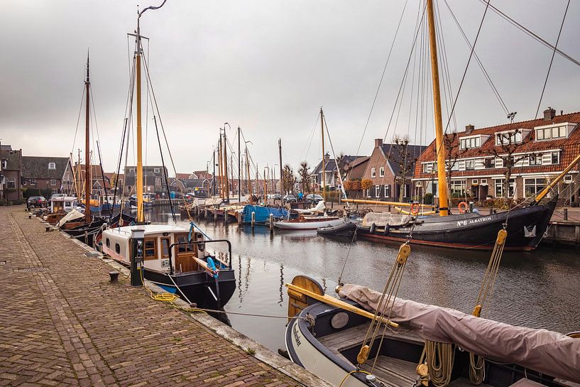 Barges in Museum harbor Spakenburg by Rob Boon
