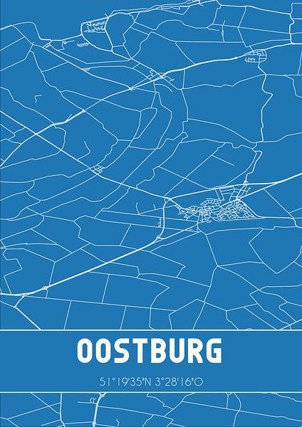 Blueprint | Map | Oostburg (Zeeland) by Prints of Place