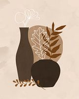 Minimalistisches Stillleben von Herbstlaub