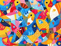 Bunte Vögel Gemeinsam