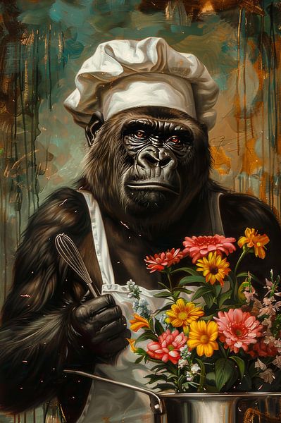 Serious Chef - Gorilla in der Küche von Eva Lee