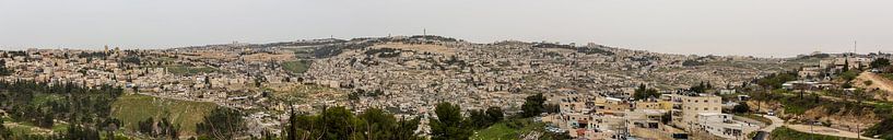 Panorama der gesamten Stadt Jerusalem, Israel von Joost Adriaanse