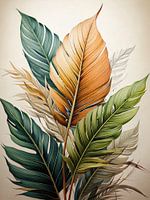 Herbstliche Farbe Blatt Triptychon