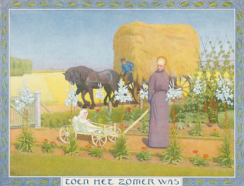 Woman with child in cart, Ferdinand Hart Nibbrig by Masterful Masters