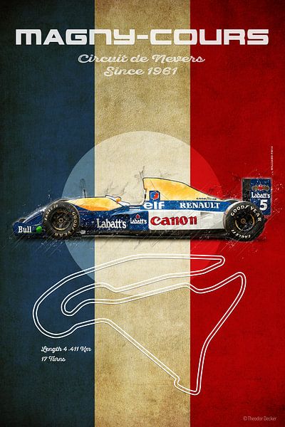 Magny-Cours Vintage Williams FW14 par Theodor Decker