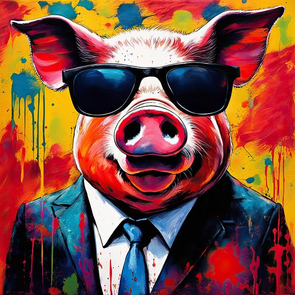 Pop Art Pig 03.54 by Eye catching paintings