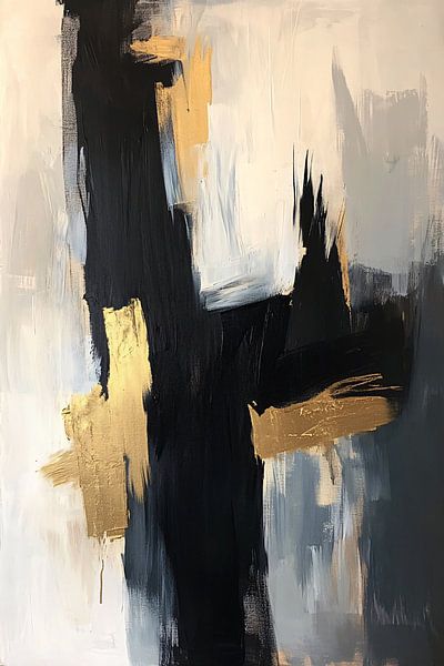 Abstract painting black gold by Imperial Art House