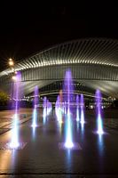 Nightly view on the Railroad station of Guillemins, Luik Belgium
