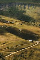 Mountain landscape in golden light