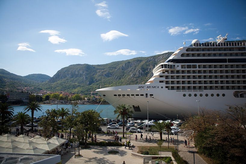 Cruise ship in the port of Kotor by t.ART