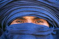 Algérie, près de Djanet, désert du Sahara.  Homme touareg. Portrait.