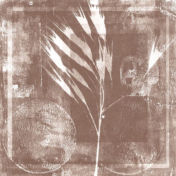 Gras und abstrakte Formen in Taupe. von Dina Dankers