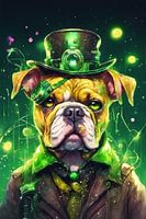 Steampunk Bulldogge Digitale Kunst Aquarell Stil