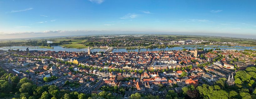 Kampen springtime evening aerial panorama by Sjoerd van der Wal Photography