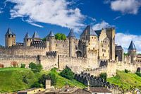 De stad Carcassonne in Frankrijk in het zonlicht