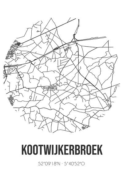 Kootwijkerbroek (Gueldre) | Carte | Noir et blanc par Affiches de lieux