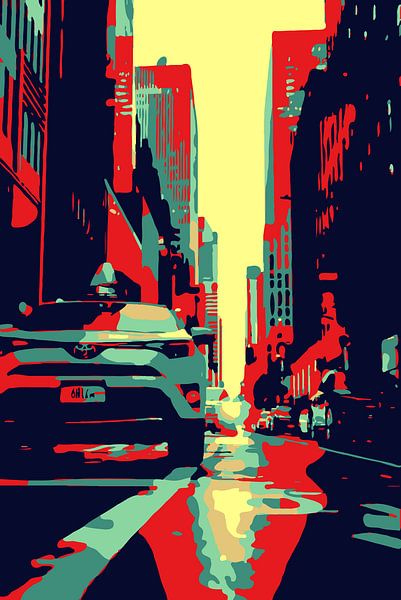 Taxi à New York - URBAN STYLE - photographie de rue par The Art Kroep