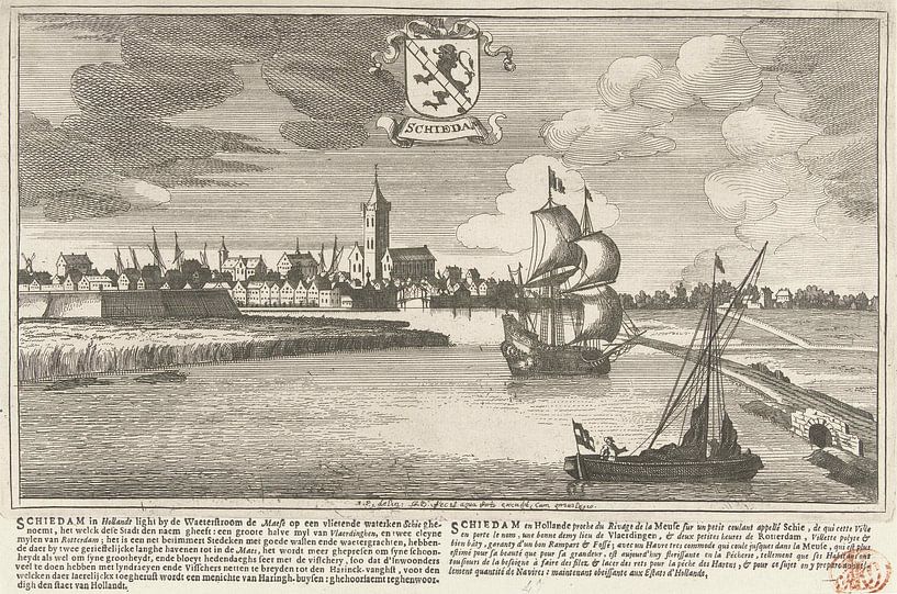 Vue de Schiedam, Gaspar Bouttats, 1679 par Atelier Liesjes