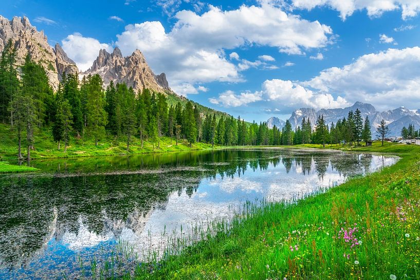 Lake Antorno and Sorapiss mountains in the background, Dolomites by Stefano Orazzini