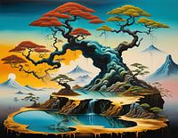 Japanische Landschaft, Dali-Stil, Surrealismus