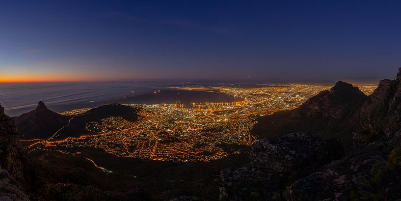 Panorama of Cape Town at night by Dennis Eckert