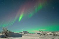 Northern lights at full moon