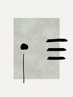 Dessin abstrait vert sauge avec coups de pinceau et textures vintage