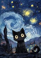 Katze unter den Sternen