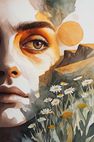 Sun lady in the cliffs by Jadzia Klimkiewicz